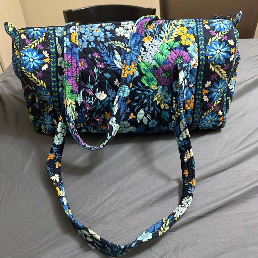Vera Bradley Small Duffel Bag Blue Floral Gem